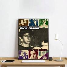 1pc/3PCS Wall Arts Posters Optional Frame Wall Decor,Room Decor Vintage Pop Retro Movie Scott Pilgrim VS The World Poster High Definition Art Waterproof Home Living Room Bedroom Bar Aesthetics Decoration