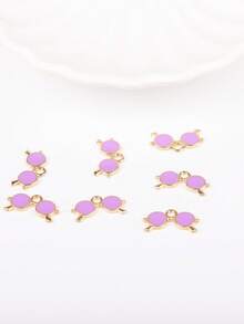 10 件/包多色水滴眼镜形吊坠，DIY 珠宝制作配件