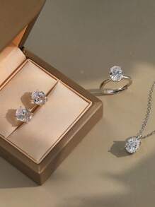 1 par de elegantes y brillantes pendientes de botón de zirconia 8A de alta calidad, con corte oval, de plata de ley 925, adorno de moda para mujeres, joyería con perforación, mejor regalo para cumpleaños, Navidad, novia, esposa, mamá y amor, joyería para bodas y compromiso