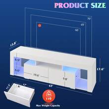 TV Stand, 63 Inch Entertainment Center, Modern TV Console With 2 Drawers For Living Room, LED TV Stand For 60 To 70 Inch TV - trắng - Xem 3