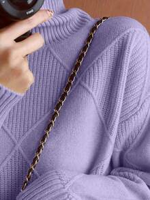 Autumn/Winter Casual Women's Plus Size High-Neck Pullover Sweater