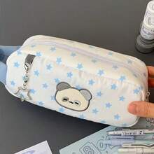 1 件粉色可爱兔子设计大容量铅笔盒，时尚手提包，适合放置文具和学校用品 - 彩色 - 查看 8