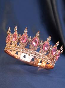 1 Stück Damen Stirnband mit Strass-Krone Dekor, luxuriöse Kopfbedeckung mit königlicher Krone, eleganter Braut-Haarschmuck für Veranstaltungen, Partys und Festlooks