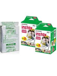 Fujifilm Instax Mini Instant Camera Film For Mini Instant Cameras Capture Memories Anytime Anywhere With Sunshine Photo Microfiber Cleaning Cloth 5 Pack (Total 50 Sheets) - 50 Sheets - 查看 1