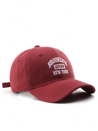 1pc Unisex Gray Letter Print Sun Protection Fashion Baseball Cap