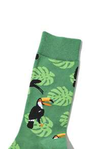 1 đôi tất nam họa tiết chim hoạt hình ngộ nghĩnh, thích hợp cho mặc hàng ngày, món quà hoàn hảo cho người yêu động vật, lý tưởng cho các bữa tiệc và sự kiện xã hội, tất unisex mùa thu/đông. - Nhiều màu - Xem 2