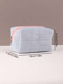 1pc Elegant Black & White Checkerboard Cosmetic Storage Box Dresser Desktop Organizer For Skin Care, Sundries & More - Space-Saving, Folding,Rectangular Design For Clothes & Toy Storage