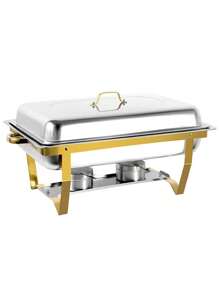 1 Set, Stove, Hanging Cover-Style Dining Warmer, Stainless Steel Catering Warmer Server | Home Stainless Steel Insulated Hot Pot Buffet Warmer | Buffet Warmer With Cover For Restaurants | Food Warmer | Food Warmer Plate For Catering, Parties, Weddings, Only For Cooking | Buffet Warmer, Thick Gold-Plated Stainless Steel Hotel Buffet Warmer, Restaurant Dining Warmer, Square Folding Cover Hotel Buffet Warmer, Food Storage Box