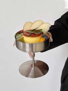 1pc Ins 风格不锈钢冰淇淋杯布丁杯高脚冰淇淋甜品杯冷饮果汁杯 - 彩色 - 查看 2