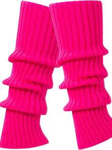 1 par de cubiertas para las piernas hasta la rodilla para mujeres - Tela de punto de poliéster, lavable a mano, unicolor, calentadores de piernas cómodos y cálidos, adecuados para días fríos, acogedores