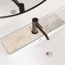 1pc Lotus Texture Anti-Slip Silicone Faucet Drain Mat, Kitchen Sink Drain Mat, Suitable For Various Faucets In Bathroom And Kitchen - Multicolor - View 11