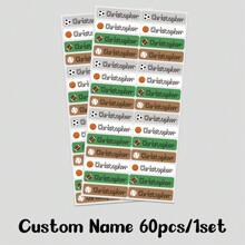 60pcs/ 120pcs/ 180pcs/ 240pcs Custom Name Sticker, Cartoon Small Fresh Cute Waterproof Modern School Supplies Label, Back To School, School Supplies, Paper Name, Category Sticker, Number Category, Customized Waterproof Name Labels For School Supplies, Personalized Stickers For Water Bottles, Lunch Boxes, And Personal Items, Warm Ambience, Autumn Home Refresh, Xmas Decoration