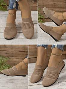 Tenis de mujer sin cordones tipo slip-on, tenis para mujer cómodos y transpirables con suela plana ligera, zapatos cómodos de mujer ideales para primavera, otoño y conducción, tenis deportivos para mujer para uso diario y estilo casual Tenis casuales de mujer de deporte para mujer, slip-on para primavera y otoño, de punta redonda, color negro y blanco solido , livianas modelo de tenis versátiles, zapatillas planas de lona para mujer corte bajo Tenis para mujer Zapatillas deportivas De suela ,cómoda,ligero,al aire libre caminar Zapatillas deportivas transpirables de malla para mujer, sandalias suela blanda antideslizante de color sólido con puntera redonda, aptas para uso diario, deportes, tenis. Mujer Casual Moda Transpirable Tenis Zapatos Cómodos Sneaker Nuevos zapatos deportivos casuales para mujer, tenis bordados cómodos, livianos, transpirables y planos deslizables, zapatos para mujeres - Caqui - Ver 9