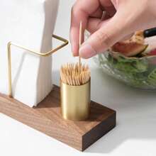 1pc/2pcs/4pcs Solid Wood Creative Vertical Tissue Holder, Napkin Holder For Kitchen Dining Table,Cafe Hotel Restaurant Desktop Napkin Holder, Simple Table Tissue Holder With Wood Base For Paper Napkins, Modern Dispenser For Home Decor