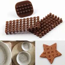 Letter Stamps For Clay, Alphabet Number Pottery Stamp Set Ceramic Polymer Clay Tools Small Press Fondant Embosser Letter Stamps DIY Cookie Cutters