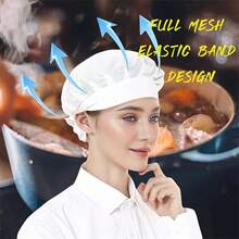 1pc Breathable Mesh Anti-Dust Hat For Cafeteria, Restaurant, Factory, Worksite, Kitchen, Chef, Non-Slip Sweatband, Suitable For Cooking, Dustproof, Oil-Proof, Breathable - Multicolor - View 4