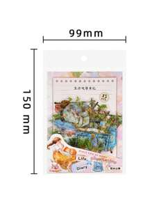 15 件 PET 复古 DIY 笔记本装饰贴纸，生活观察日记系列，适用于礼物、办公室、家庭、标记、标签、教室、娱乐玩具、学生计划器、创意复古卡片制作、DIY 装饰贴纸、用于学校用品、返校