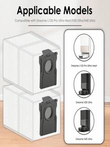 4/6/12pcs Compatible Dreame X40 Ultra/X50 Ultra/Mova E30 Ultra/X40 Pro/X30 Pro Ultra/X30 Pro Plus L10s Pro Ultra L10 S Ultra Gen 2 Robot Vacuum Cleaner, 3.2L Large Capacity Dust Bags, Four-Layer Sealed Disposable Dust Bags