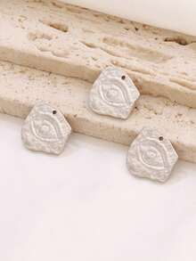 3 件不锈钢眼形吊坠配件 18K 镀金邪眼饰品 DIY 珠宝制作用品配件