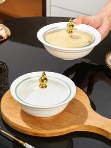 1 件陶瓷碗、装饰碗、水果碗、家用厨房和餐厅水果碗、零食糖果盘、甜点沙拉碗、蛋糕盘、罐子，适用于婚礼、派对、礼物、生日 - 彩色 - 查看 4