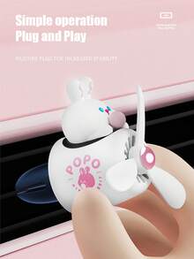 1 pieza Ambientador de coche con forma de hélice giratoria de conejo/panda/perro, difusor de aromaterapia con ventilador, colgante de aroma, decoración interior, regalo para conductoras en Pascua