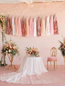 20pcs Party Background Decor Paper Tassel Fringes, Party Decorations Tassel Atmosphere Accessories, Suitable For Birthday Party, Wedding, Gender Reveal