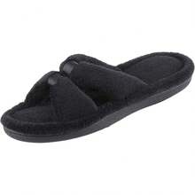 Isotoner Women's Signature X-Slide Slipper, Satin Trim With Memory Foam2025 - màu đen - Xem 1