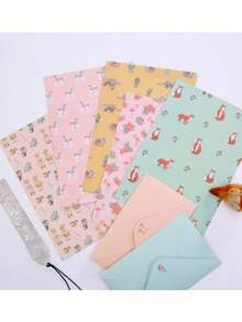 Bộ 6 phong bì và 12 tờ giấy viết có lót trang nhã, thích hợp cho văn phòng, nhà cửa và trường học. Phong bì họa tiết hoa và động vật dễ thương, khổ A5. Giấy lót trang nhã, phù hợp để viết thư, thiệp mời, thơ, đồ dùng văn phòng và học tập. Có nhiều kiểu dáng để lựa chọn. - Nhiều màu - Xem 5