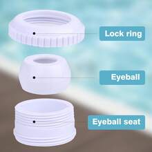 Duze cu jet de piscină de 3/4 inch SP1419D Deschidere cu debit direcțional al apei, admisie și retur pentru piscină, fitinguri pentru jet de spa cu filet MIP de 1-1/2 inch, ieșire aspersor piscină 1,9 cm, aspersor rotativ, aspersor Bullseye cu hidromasaj, accesorii pentru piscină, articole esențiale pentru plajă, accesorii pentru plajă, plutitor pentru piscină - alb - Vizualizare 2