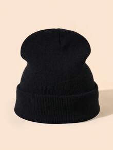 Bộ 3 mũ len đan trơn màu cho nữ, mũ len đan pha trộn đơn giản và thời trang, đa năng và ấm áp cho hoạt động ngoài trời, phụ kiện mặc hàng ngày mùa thu/đông - màu đặc - Xem 4