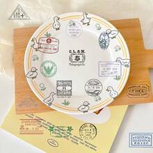 60pcs Vintage Postmark Waterproof Cartoon Stickers Pack - Retro Doodle Art Aesthetics For Suitcase Water Bottle Phone Laptop Skateboard Luggage Party Decoration,School Supplies,Back To School