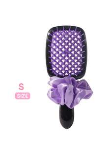 四件套美发造型梳套装 - 空心梳、顺发梳、粉色发圈、蓬松梳、卷发梳，干湿两用，不打结，返校必备，旅行必备，女士美发配件，梳子，梳子套装，边缘梳，梳子套装，梳子，迷你梳，顺发梳，护发产品，美发工具，美发配件，护发，卷发梳，发型师，美发造型工具，旅行必备，发型，护发