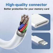 1pc SD Memory Card Reader, Supports Data Transfer Between Memory Card And Computer/Phone, Compatible With IPad Pro, Phones And Laptops - White - View 5
