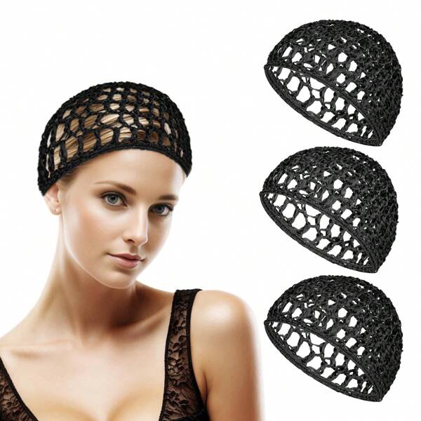 1pc Wigs Cap, Thick Long Hair Cap, Adjustable Mesh Knitting, Crocheted Knitting, Sewing Knitting, Fishing Net Grip Headband
