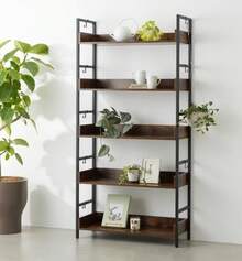 新しい-インテリア共和国 オープンシェルフ おしゃれ ラック 本棚 収納ラック (幅85x奥行31.5cm, 5段) - 幅85x奥行31.5cm - チェックする 1