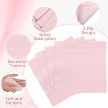 24 片装鸡尾酒餐巾 2 层甜点餐巾折叠 6.5 X 6.5 英寸一次性餐巾适用于晚宴婚礼生日派对新娘周年纪念招待会活动，适合婚礼、新年派对、节日派对（有多种颜色可供选择）