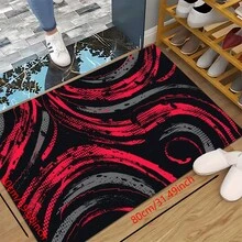 1 pieza Alfombra de cocina antideslizante de silicona con patrón abstracto minimalista fluyente impresa, tapete de piso, alfombra de entrada, alfombra rectangular impresa en 3D, apta para sala de estar, dormitorio, pasillo, baño, lavandería - Alfombra de poliéster, para decoración del hogar interior y exterior