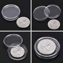 100Pcs /30mm Transparent Coin Cases Coins Storage Capsules Protection Box Container Holder Coin Collecting Box Case Collect