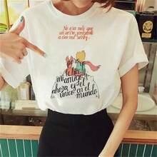 BREATHABLE COOL SUMMER The Little Princes T-Shirts For Women Anime Girl Top 2000s Comic Clothing Y2K Cute Tops Graphic T Shirts Women Clothing - 白色 - 查看 1