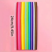 540条双面折纸星形纸条，多色可选，适用于DIY星形工艺品，可折叠成各种颜色的幸运星，是创意项目的理想纸张材料，也是返校礼物、学校奖励、情人节DIY礼物以及送给亲朋好友的理想礼物。 - 彩色 - 查看 4