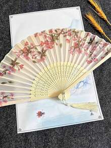 4/20/40pcs Per Set, White/Pink Wooden Folding Fan, Creative Romantic Design For DIY, Gift Set, Bridesmaids Handheld Folding Fan For Bridal Shower Decoration, Perfect Wedding Gift And Party Accessory For Parties And Events, Folding Fan For Women - Multicolor - View 11