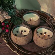 Scented Soybean Coconut Shell Wax Candle - Wooden Wick Fragrance Candle, Made With Genuine Coconut Shell