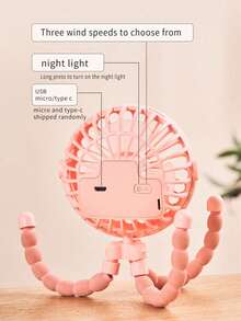 Octopus-Shaped 500mAh USB Portable Fan - Hands Free Clip On Stroller Fan With 3 Speeds For Baby, Indoor Outdoor Activities, Spring Summer Picks, Brides Maid Gifts, Room, Bedroom Decor, Bedroom Decor, Beach, Travel, For Men, For Women, Vacation - Classic Octopus Fan - View 4