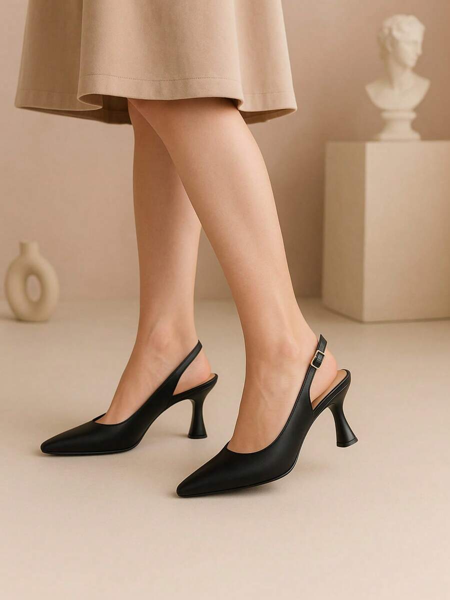 Mozione Open Back Low Heel Pumps 169 - màu đen - Xem 1