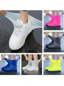 1 Pair/2 Pairs Of Latex Waterproof Non-Slip Shoe Covers, Reusable, Waterproof Protection, Outdoor Latex Rain Boots Waterproof Shoe Covers, Reusable, Rainproof. Multiple Colors Available, Rain And Sand Proof Silicone Rain Shoe Covers, Silicone Waterproof Shoe Covers, Rainy Day Shoe Covers, Reusable Non-Slip Rain Boots, Suitable For Rainy Days, Grass And Cleaning Use (Fits Size 37-45). , Back To School Supplies Summer Cooling, Beach, Travel