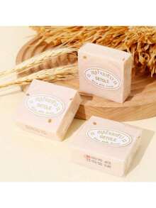 12 PCS Jabón De Arroz Tailandes Para Cuerpo, Cara, Mano Limpieza Profunda - Blanco - Ver 2