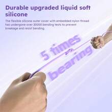 4-In-1 Liquid Silicone Multifunctional Super Fast Charging USB A/Type-C/Lightning LED Lighting Cable, Efficient Data Transfer Compatible With IPhone 16/15/14/13/12/11/Xs/Xr/8/7/6, S24 Ultra/S24/S23 Ultra/S23/S22/S21, Universal Data Cable Compatible With IPhone, Android, Camera, MP3 Universal Adapter Charger