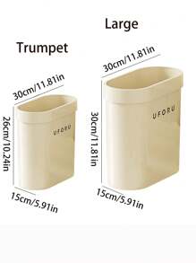 1pc High-Quality Bathroom Trash Can, Large Capacity Waste Bin With Fixing Clamp For Narrow Spaces