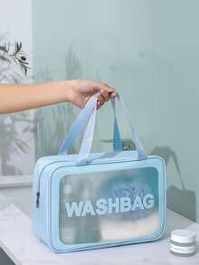 3个/1个大容量防水化妆包，透明便携设计，双手柄 - 非常适合存放化妆品和洗漱用品。化妆包，化妆品收纳包，洗漱包，化妆袋，旅行包，返校必备。PVC透明化妆包，洗漱包，便携式防水化妆品旅行包，大容量多功能，可悬挂洗漱包，资料包，行李包，手提包，内衣包，鞋袋，衣物收纳包，护肤品收纳包，女士旅行收纳包，美容工具收纳包，洗漱包
