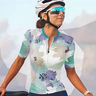 Women's 3D-Printed Colorful Pattern Cycle Jersey Shorts Sleeve Bike Top With 3 Rear Pockets Mountain Bike MTB Road Bike Cycling Jacket Breathable Reflective